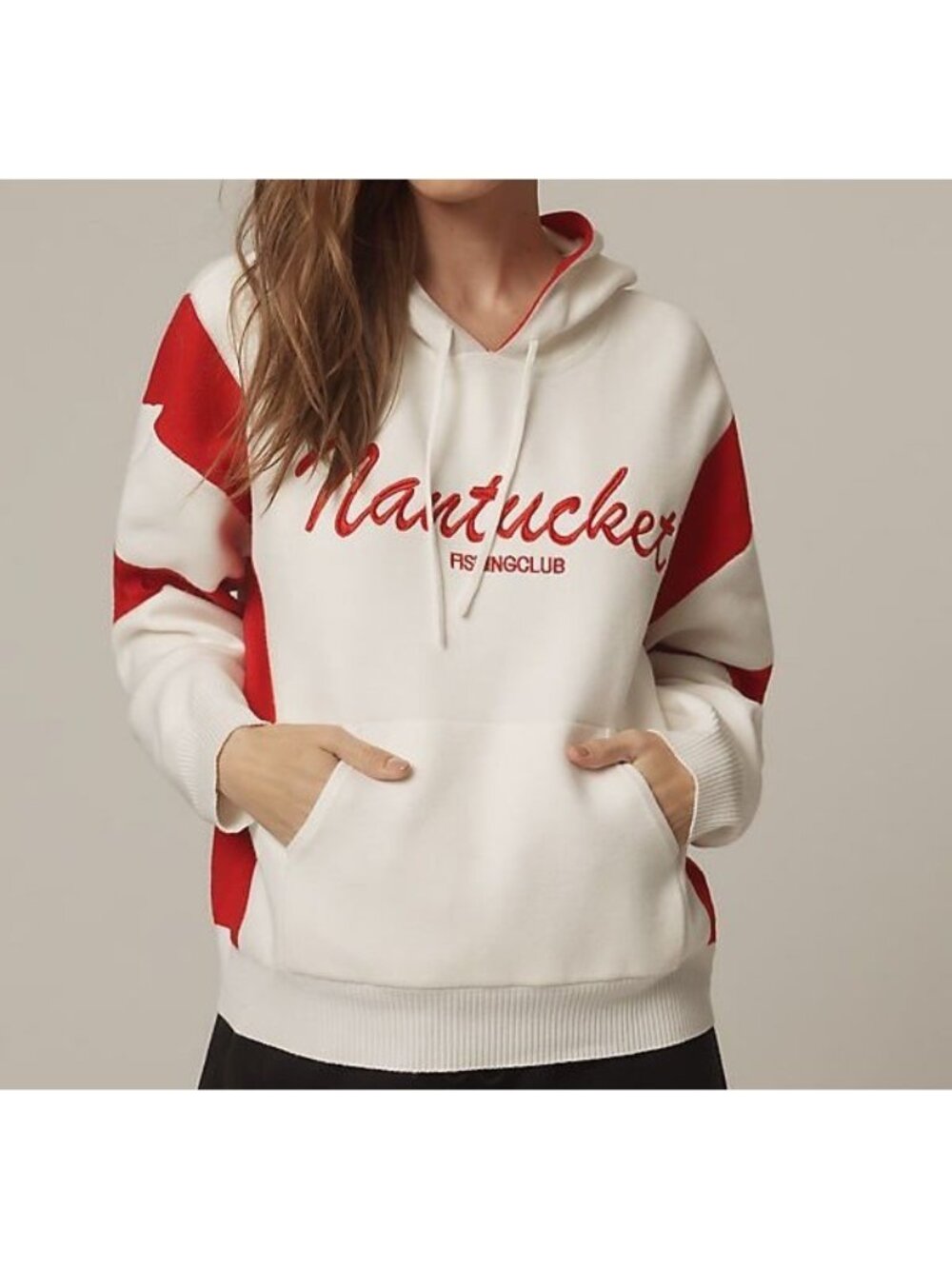 Anthropologie Hooded Sweatshirt Coastal Club Preppy Nautical Fisherman Women XS